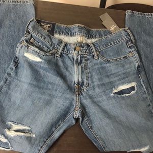 Abercrombie Sea Blue Ripped SuperSkinny Jeans